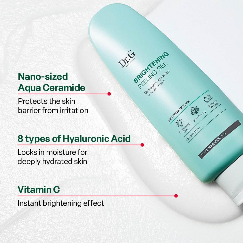 Dr.G Brightening Peeling Gel in a bathroom setting