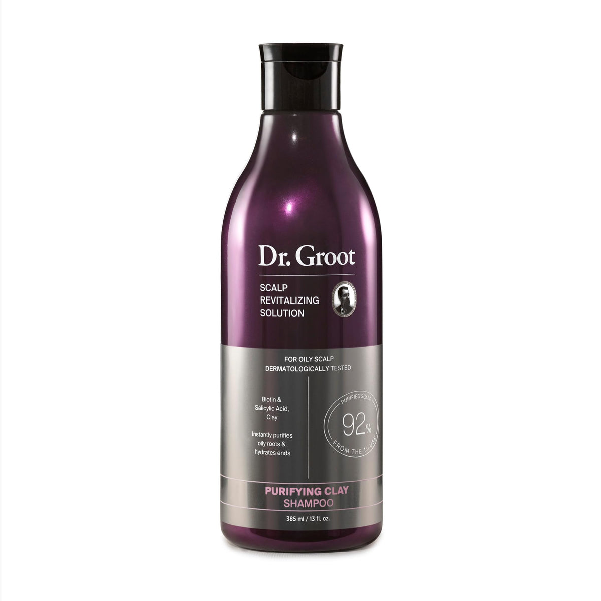 Dr. Groot Purifying Clay Shampoo front view with packaging