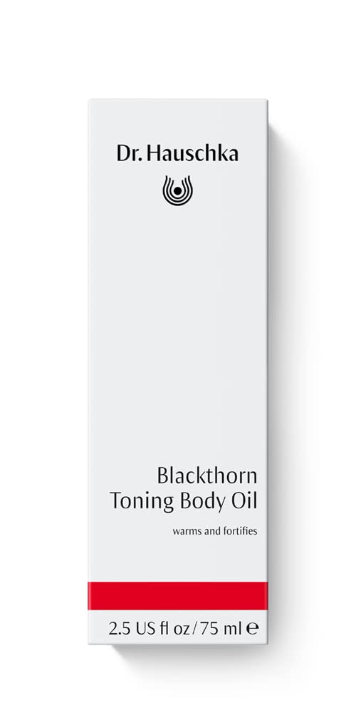 Dr. Hauschka Blackthorn Toning Body Oil back view with ingredients list