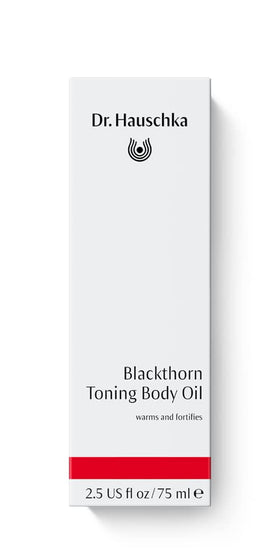 Dr. Hauschka Blackthorn Toning Body Oil back view with ingredients list