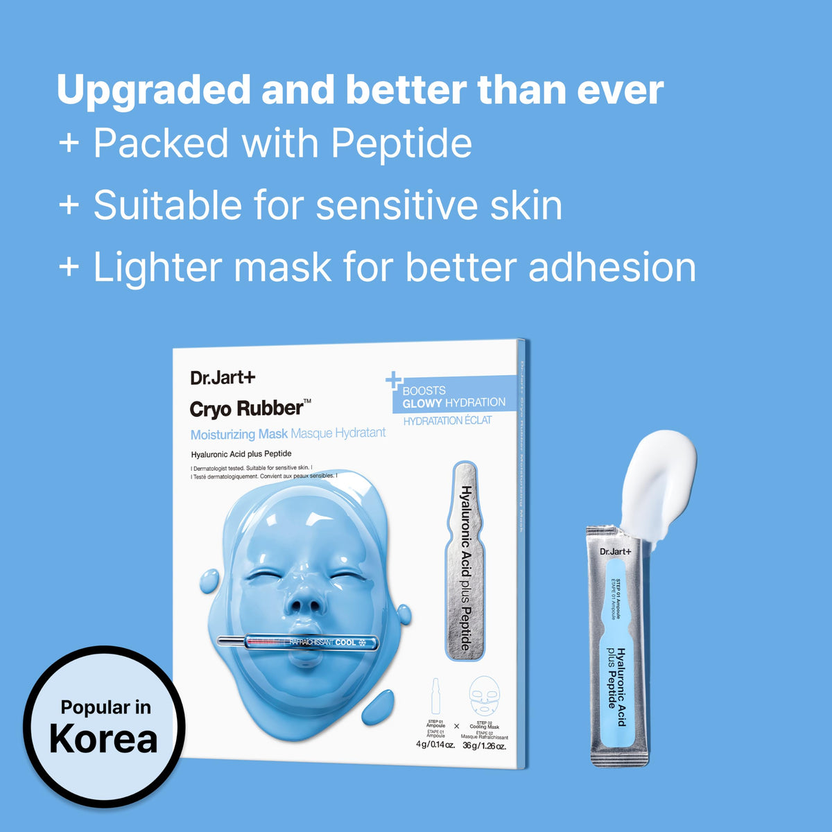 Dr.Jart+ Cryo Rubber Face Mask application on model