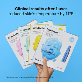 Dr.Jart+ Cryo Rubber Face Mask in use with fresh ingredients