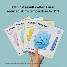 Dr.Jart+ Cryo Rubber Soothing Face Mask in use with soothing effects