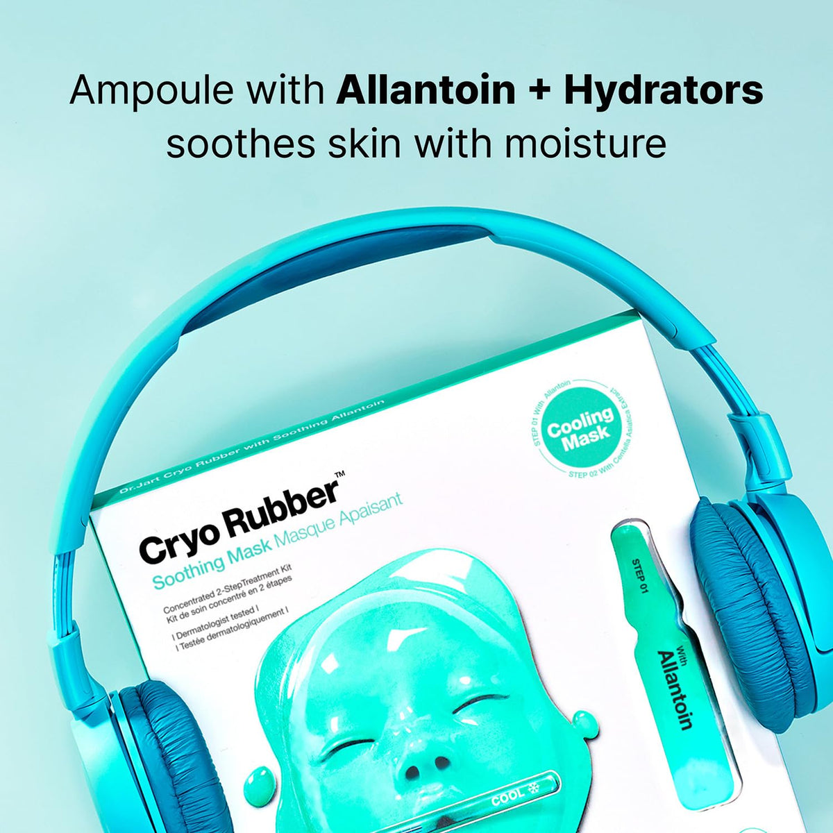 Dr.Jart+ Cryo Rubber Soothing Face Mask ingredients list on packaging