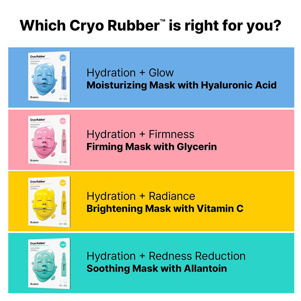 Dr.Jart+ Cryo Rubber Soothing Face Mask on a bathroom counter