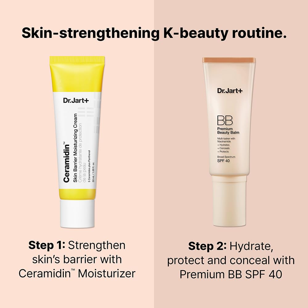 Dr.Jart+ Premium BB Cream Tinted Moisturiser SPF 40 with makeup tools