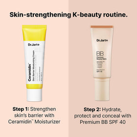 Dr.Jart+ Premium BB Cream Tinted Moisturiser SPF 40 with makeup tools