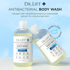 DR. LIFT Antibacterial Body Wash Lemon 8 Fl Oz side view