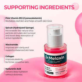 Dr.Melaxin Cyano Pink Spicule Serum with dropper and serum texture