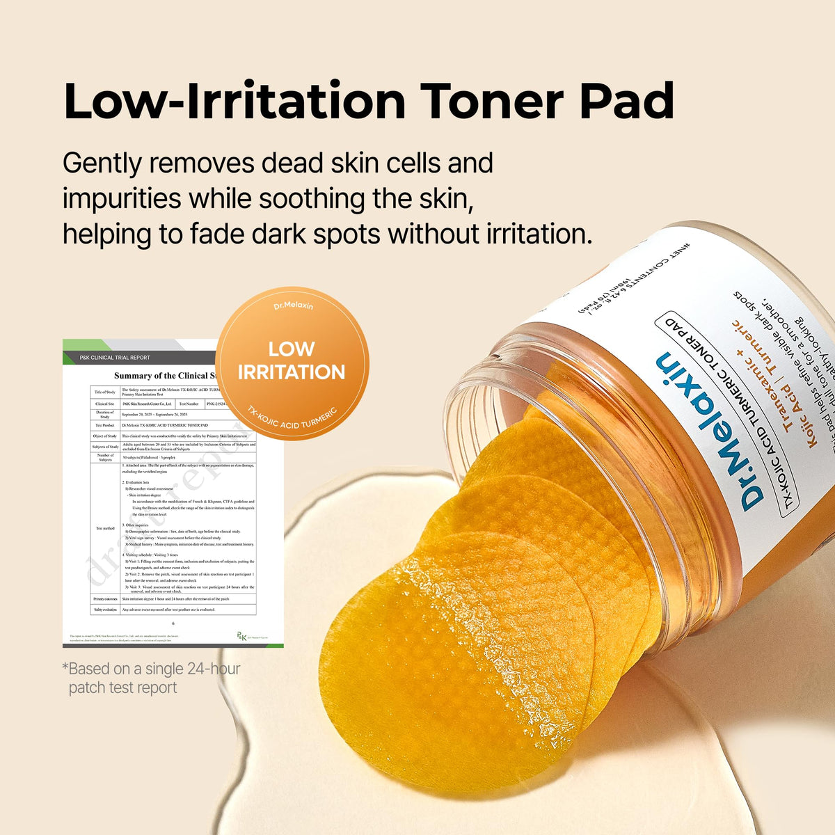 Dr.Melaxin Kojic Acid Turmeric Toner Pads in use
