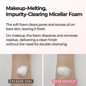 Dr.Melaxin Melting Bubble Foaming Cleanser 230g application on skin