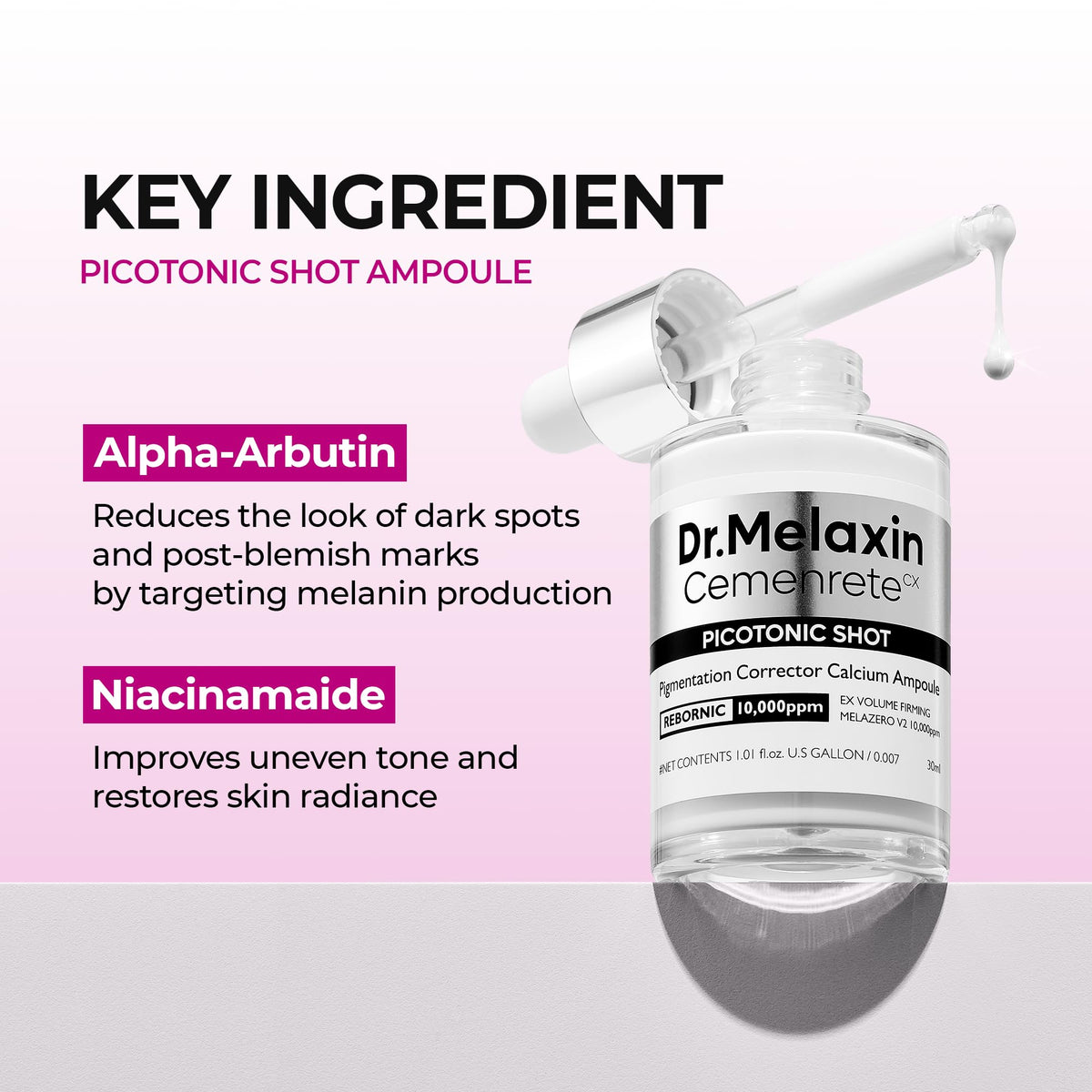 Dr.Melaxin Picotonic Shot Serum packaging side view