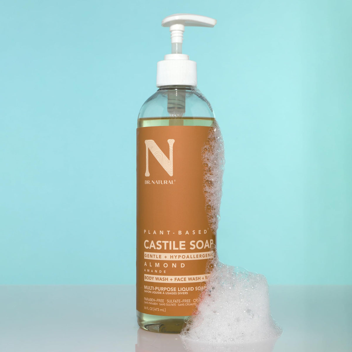 Dr. Natural Castile Liquid Soap Almond 16 oz lifestyle use