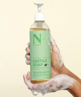 Dr. Natural Castile Liquid Soap Eucalyptus 16 oz label close-up