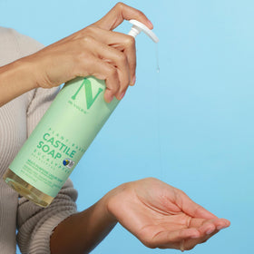 Dr. Natural Castile Liquid Soap Eucalyptus 16 oz with plants