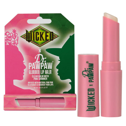 Dr. PAWPAW Wicked Glimmer Lip Balm front view with pink shimmer
