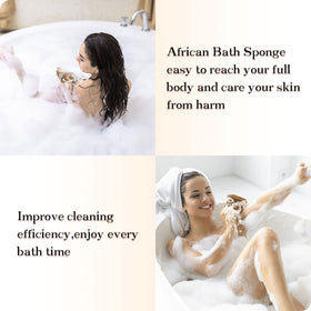 Dr.Pedi African Net Sponge in a bath setting