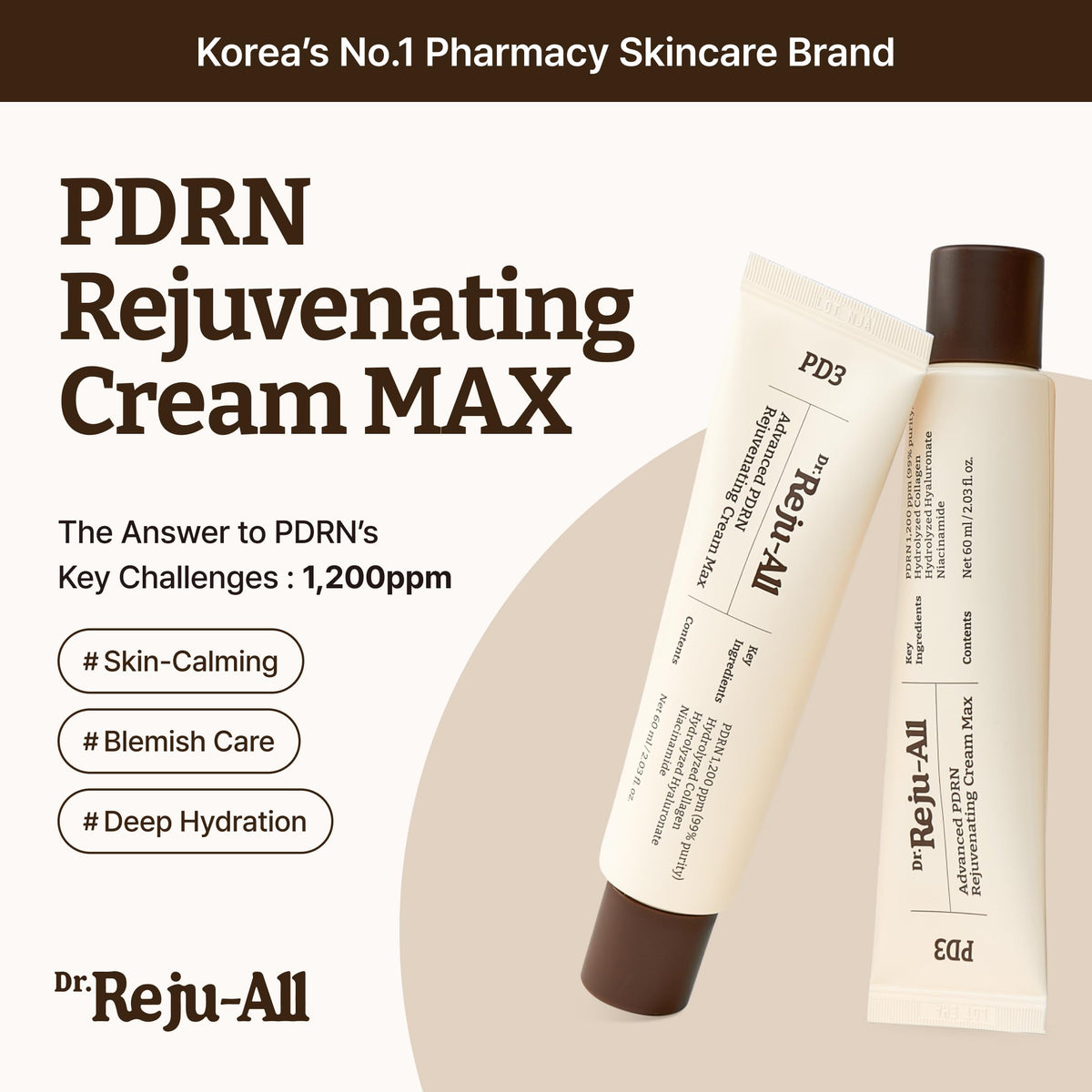 Dr.Reju-All Advanced PDRN Rejuvenating Cream packaging side view