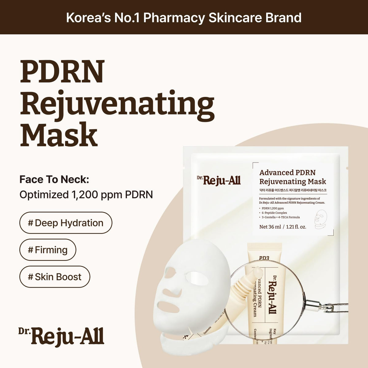 Dr.Reju-All Advanced PDRN Rejuvenating Mask face sheet close-up