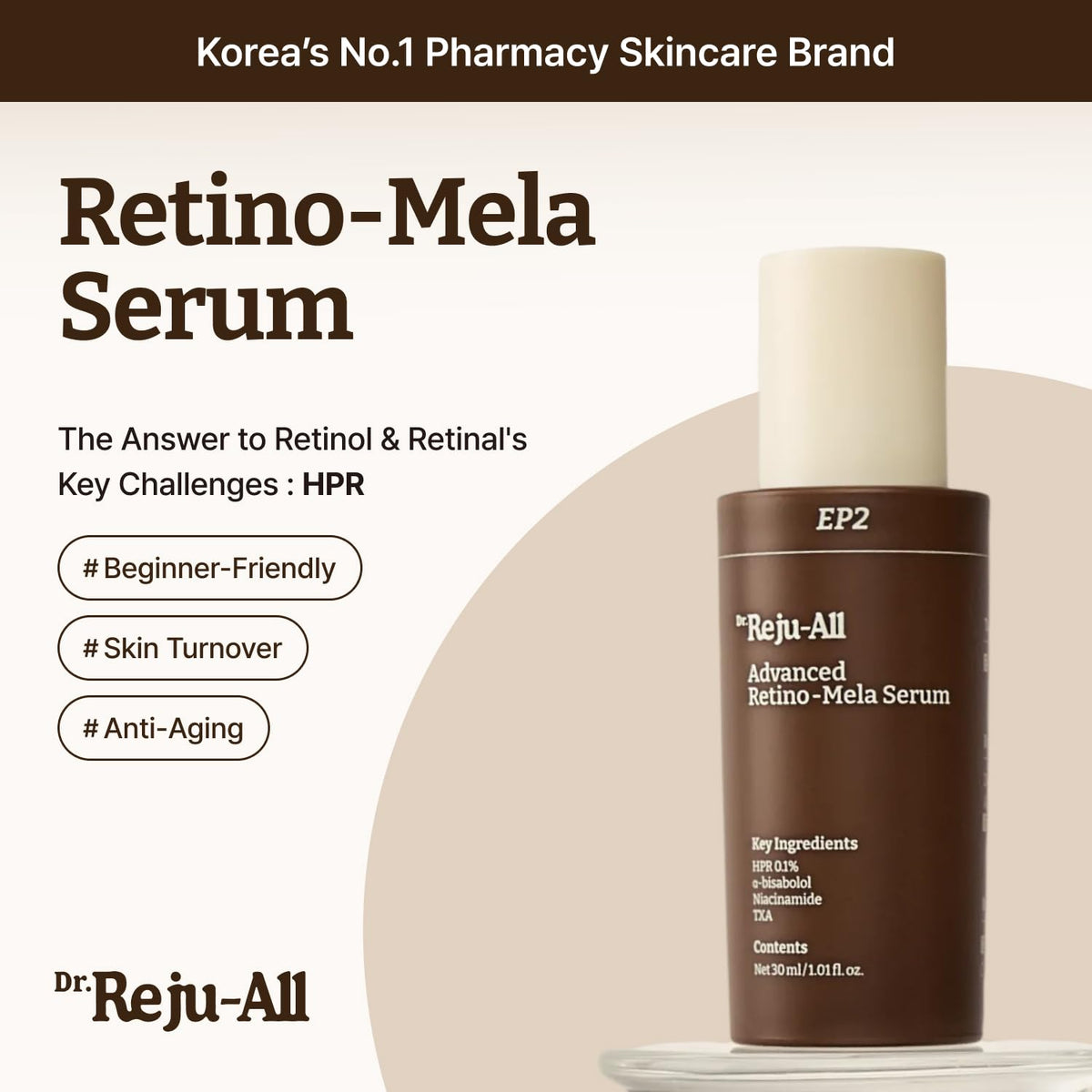 Dr.Reju-All Advanced Retino-Mela Serum 1 Fl Oz back view