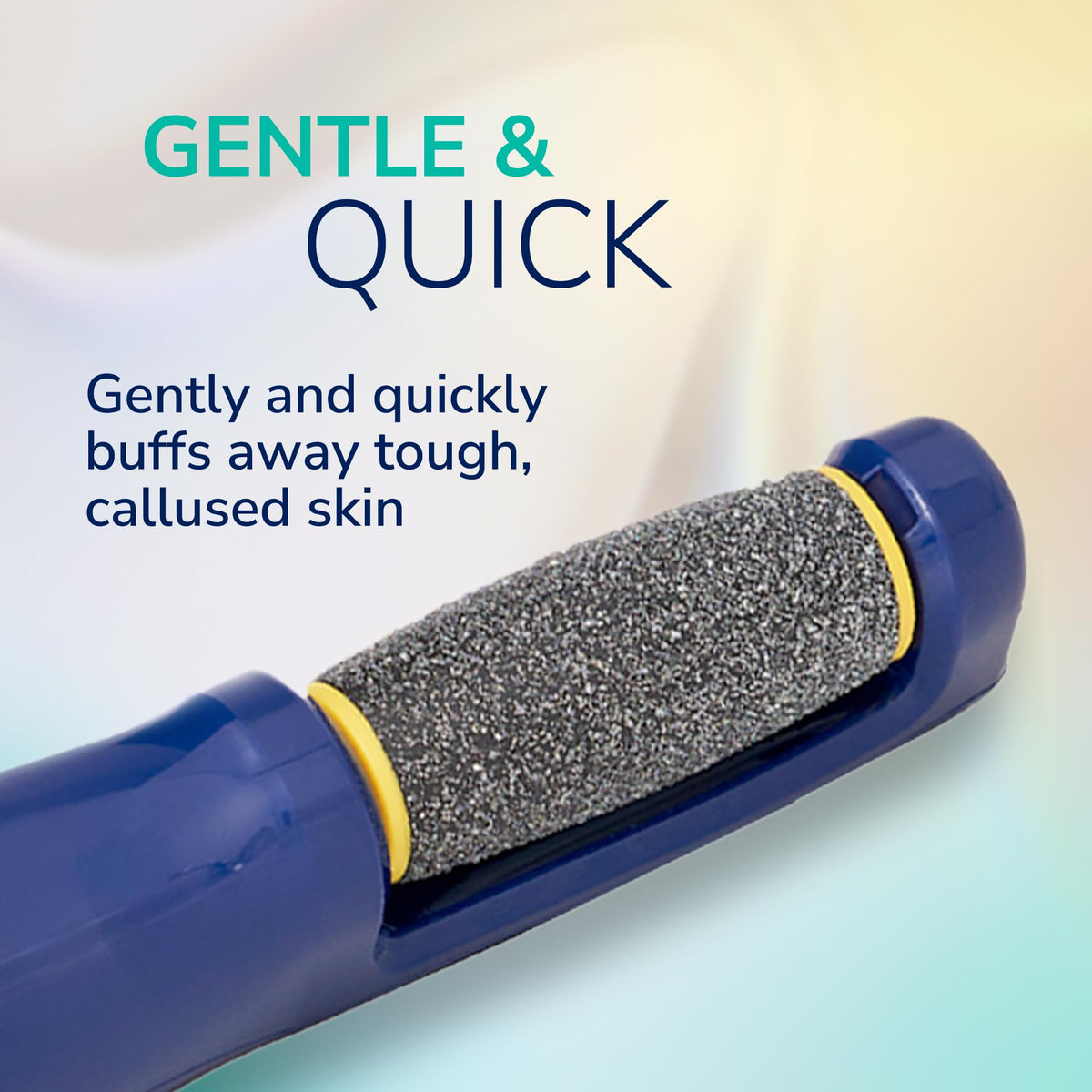 Dr. Scholl's Callus Remover Electronic Foot File in use on feet