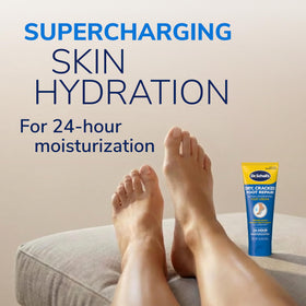 Dr. Scholl's Dry, Cracked Foot Repair Cream on a wooden surface