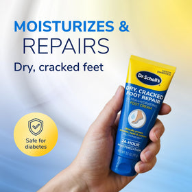 Dr. Scholl's foot cream 3.5 oz side view with ingredients list