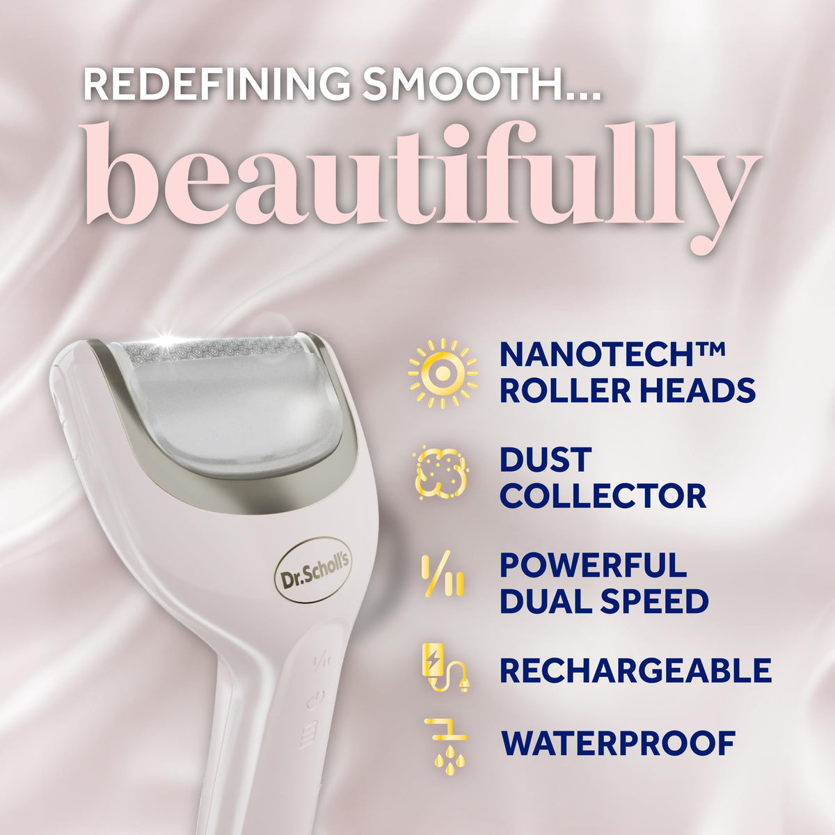 Dr. Scholl's Pedi Perfect Electric Foot File with ultra roller head close-up