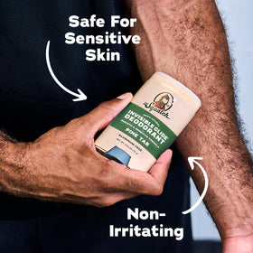 Dr. Squatch deodorant application process on skin