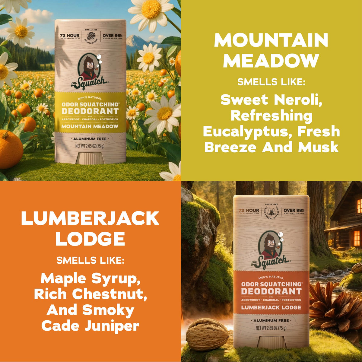 Dr. Squatch deodorant in Mountain Meadow scent
