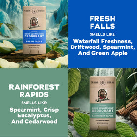 Dr. Squatch deodorant packaging with ingredients