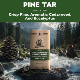 Dr. Squatch deodorant packaging with Pine Tar design