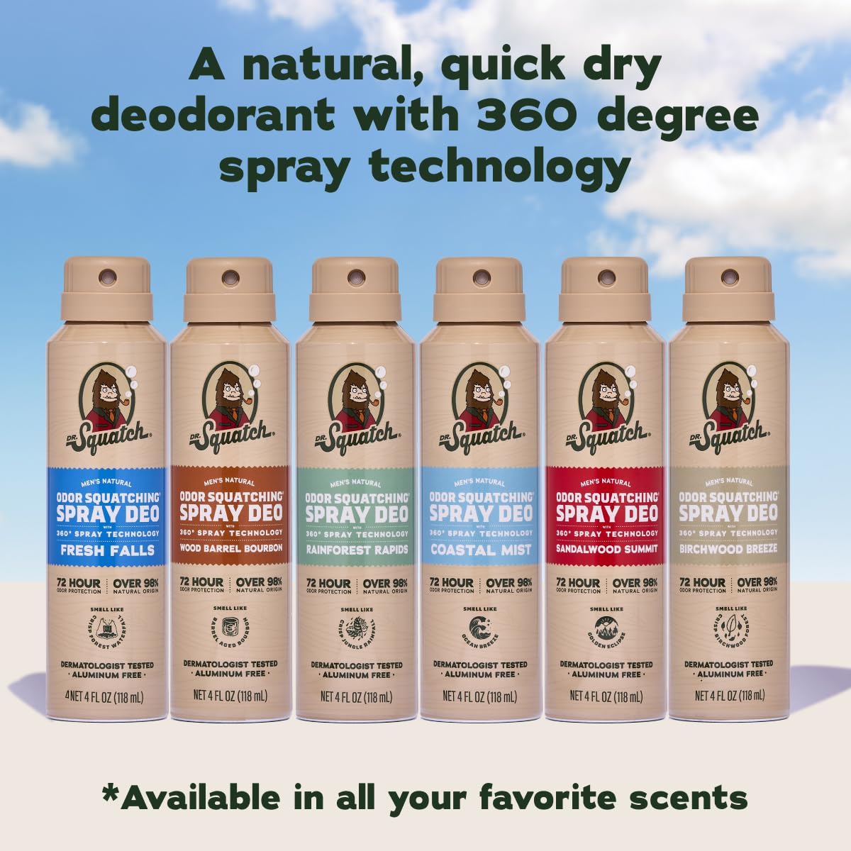 Dr. Squatch deodorant spray with fresh ocean background