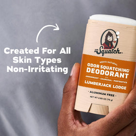 Dr. Squatch deodorant stick application demonstration