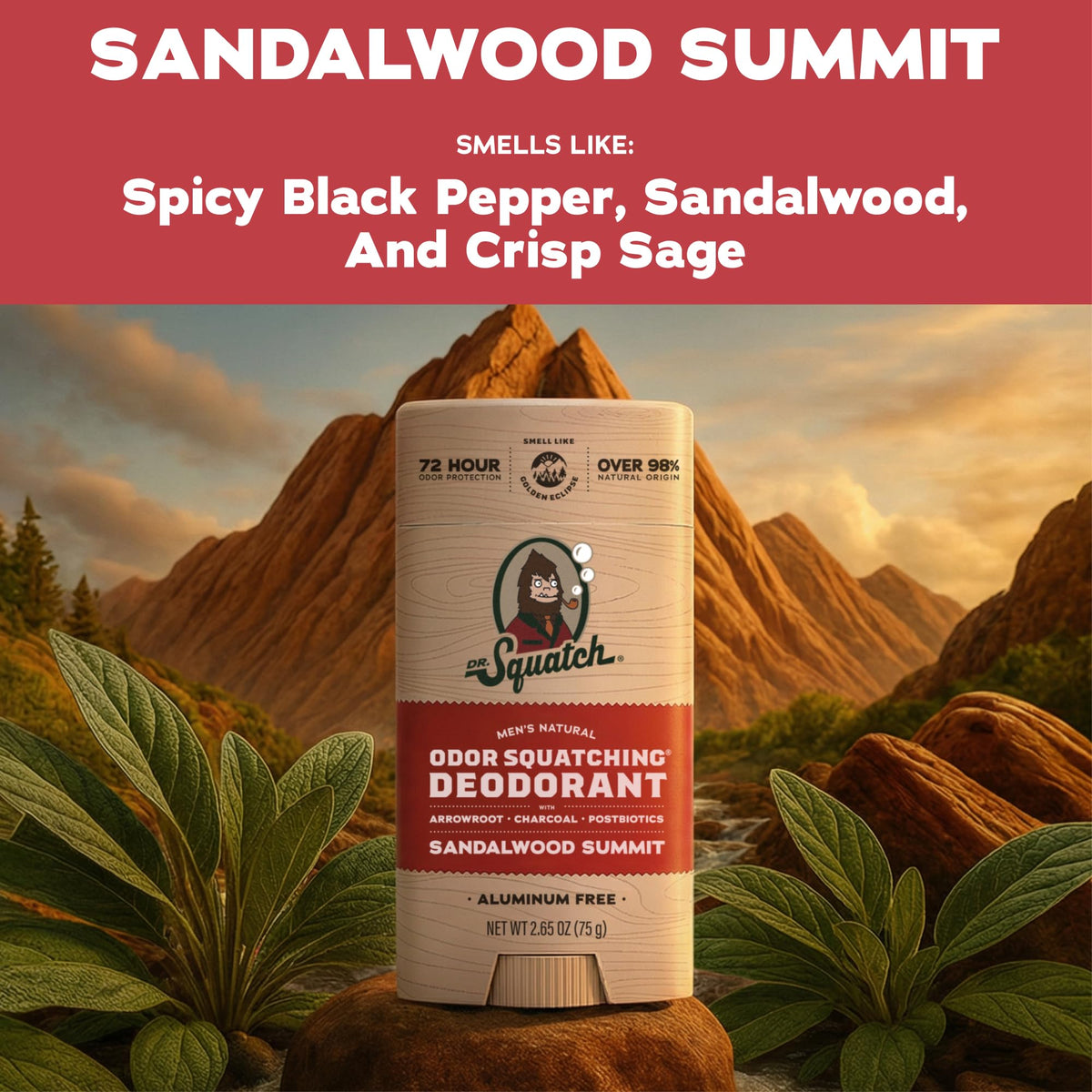 Dr. Squatch deodorant stick being applied on skin