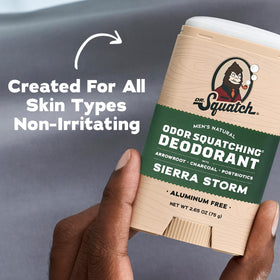 Dr. Squatch deodorant with charcoal feature