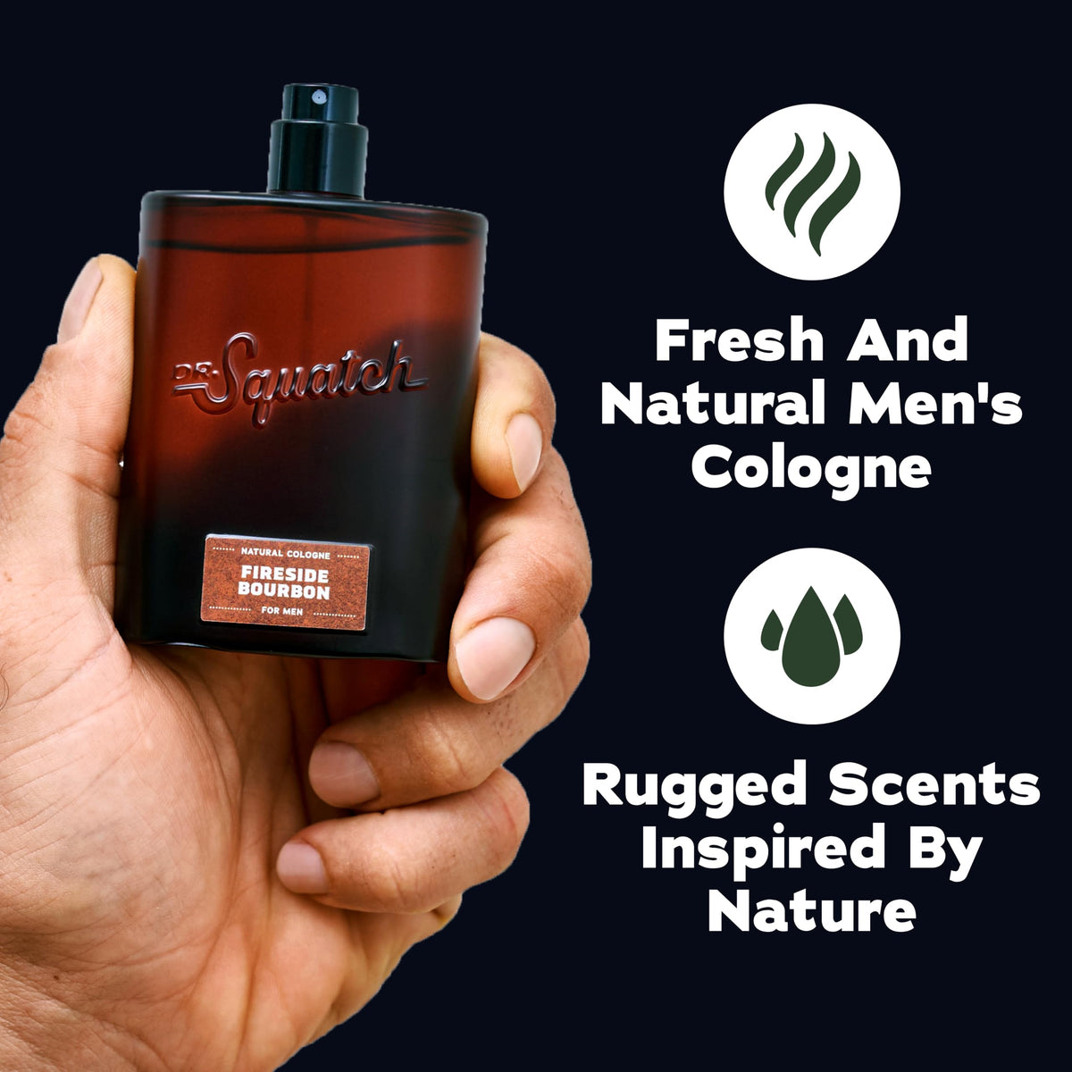 Dr. Squatch Fireside Bourbon Cologne packaging side view