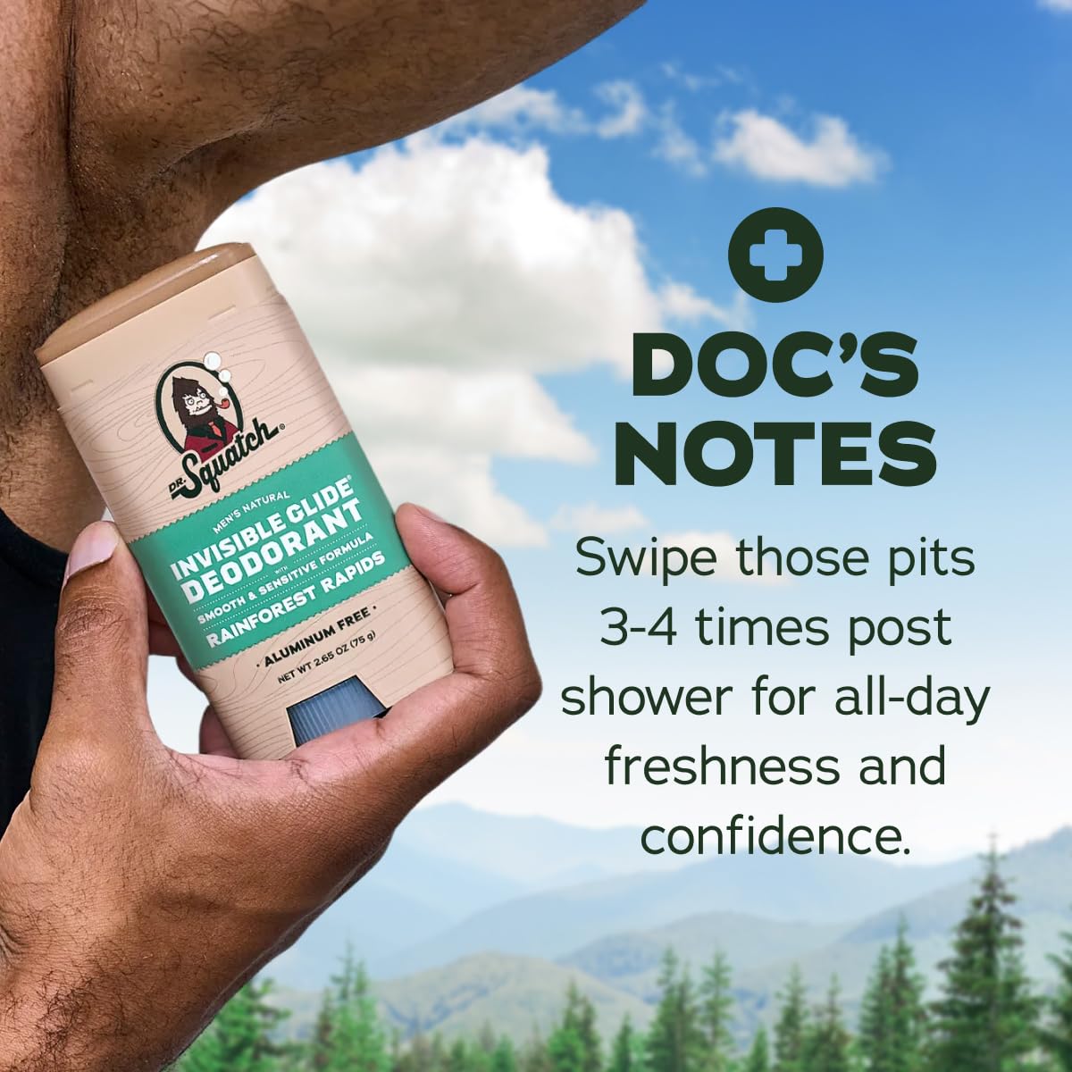 Dr. Squatch Invisible Glide Deodorant close-up of stick