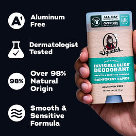 Dr. Squatch Invisible Glide Deodorant ingredients list