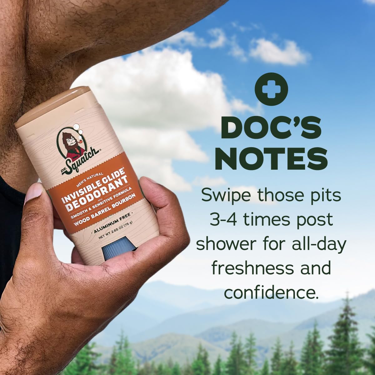 Dr. Squatch Invisible Glide Deodorant lifestyle scene