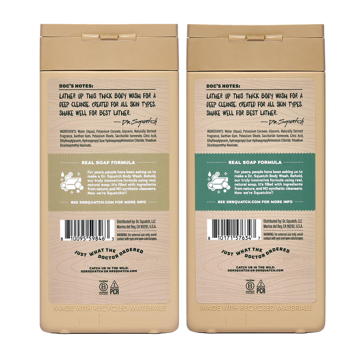 Dr. Squatch Men's Body Wash in a shower setting