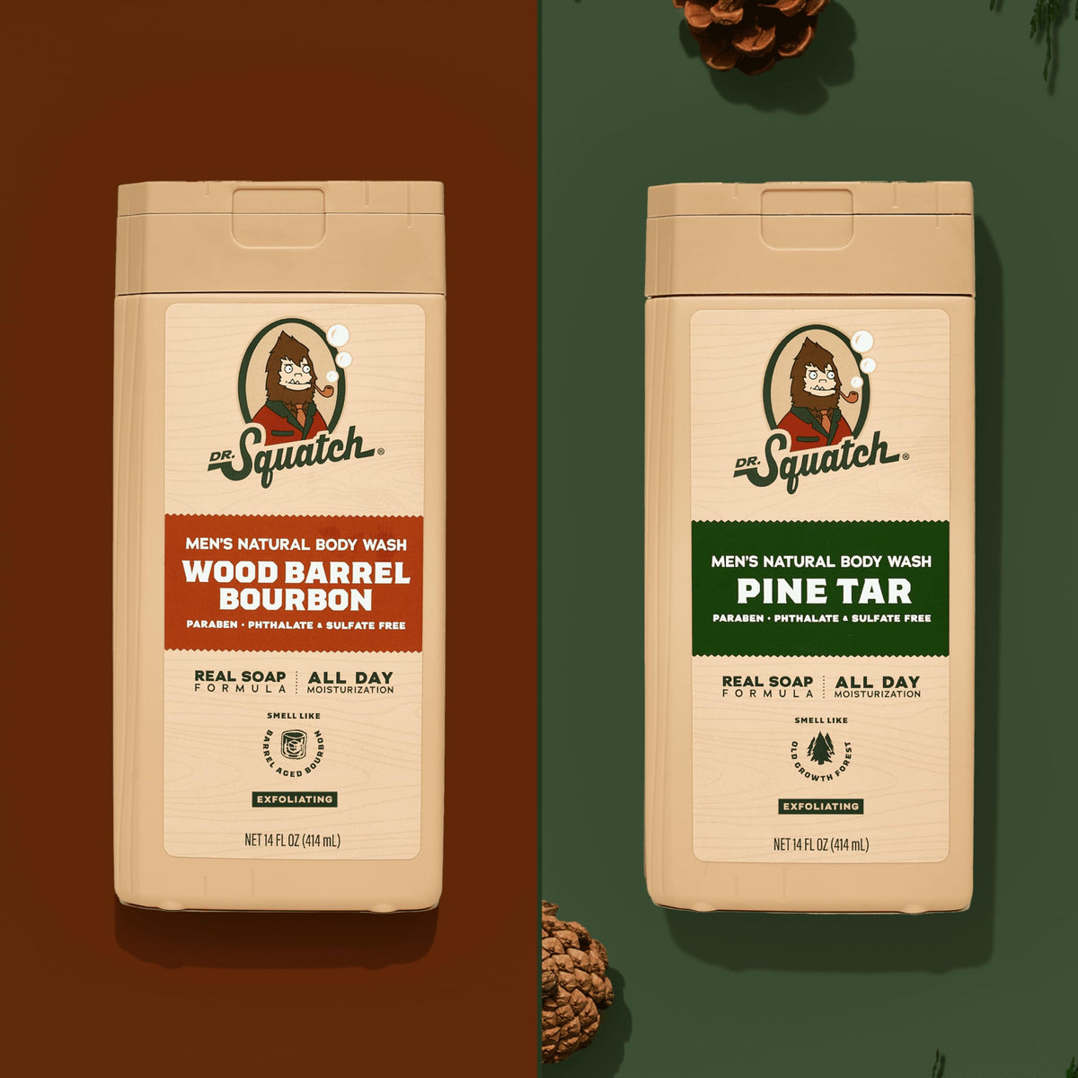 Dr. Squatch Men's Body Wash Wood Barrel Bourbon close-up of texture
