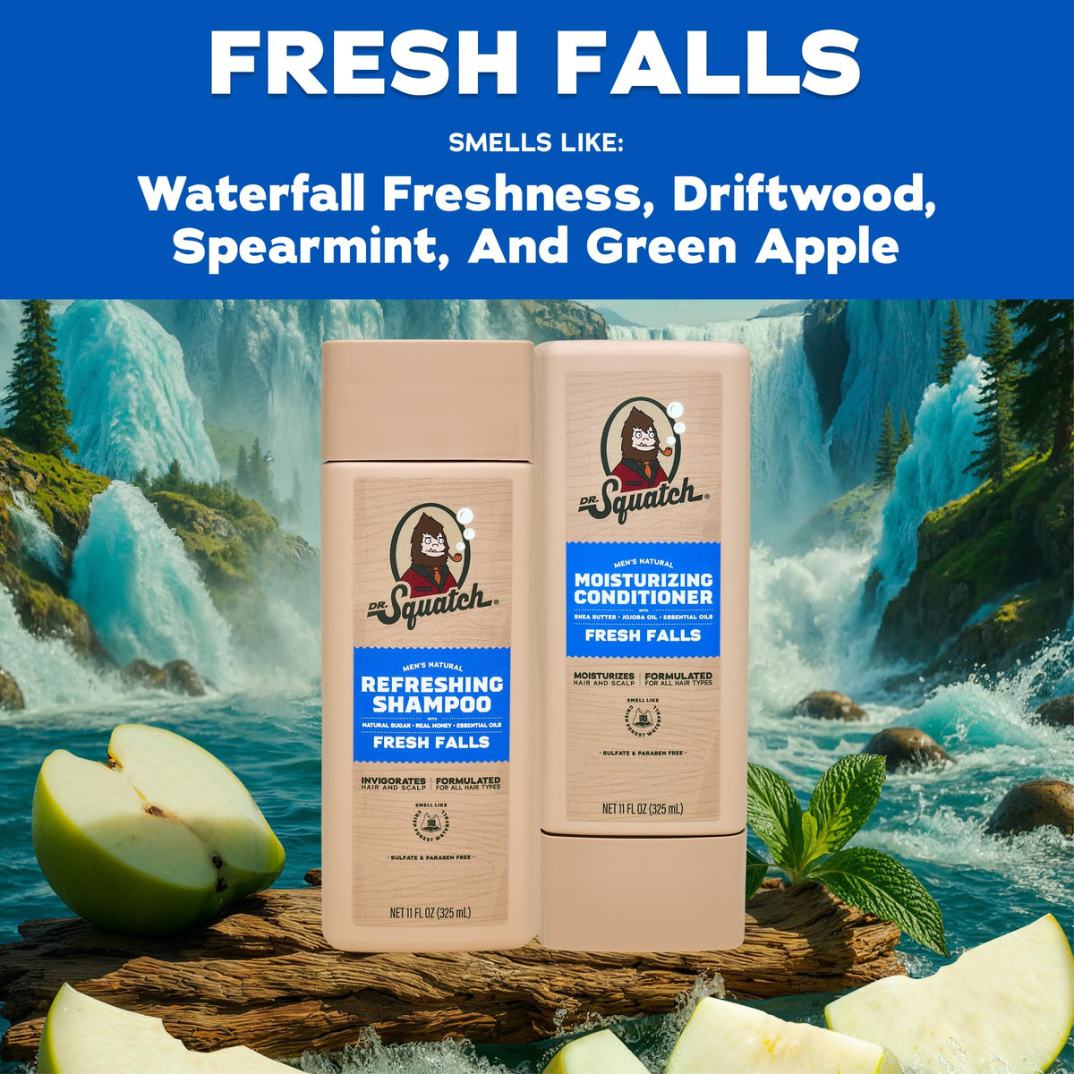 Dr. Squatch Men's Conditioner bottle front view, 11 fl oz
