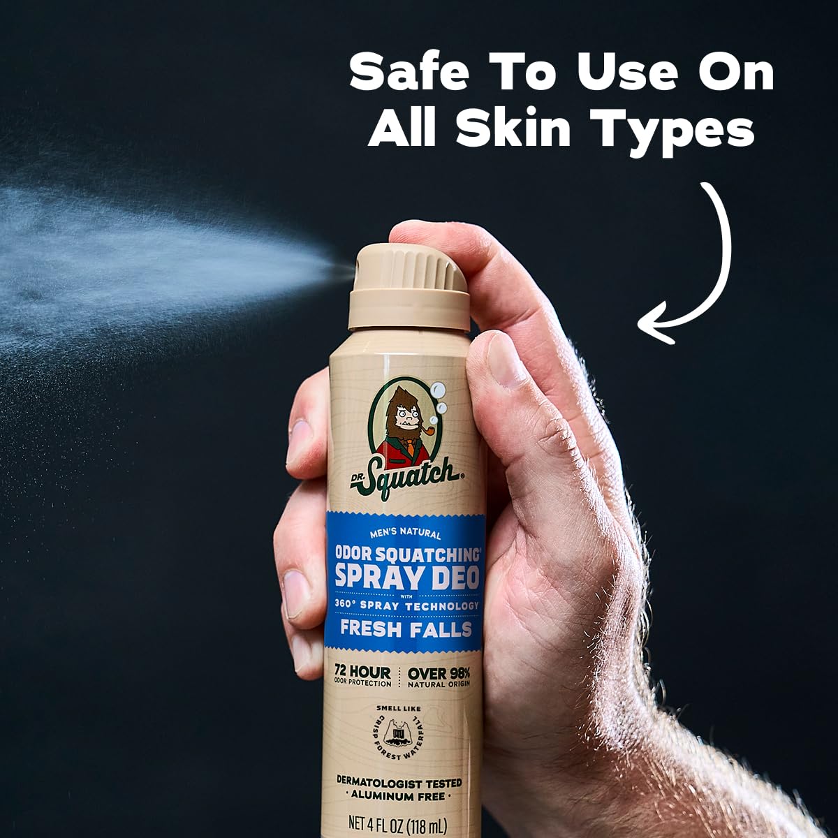 Dr. Squatch Men's Deodorant Fresh Falls scent close-up