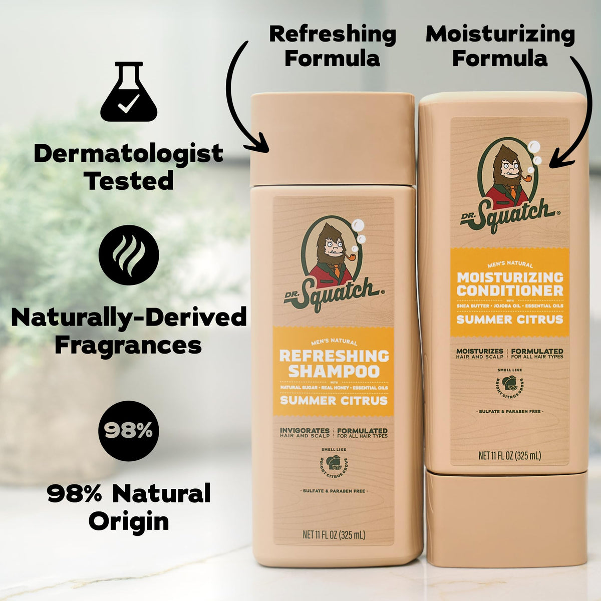 Dr. Squatch Men's Natural Conditioner close-up with nourishing ingredients
