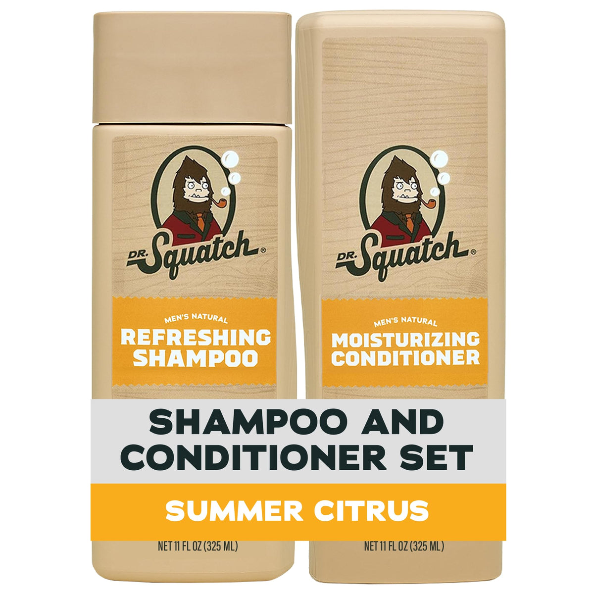 Dr. Squatch Men's Natural Shampoo and Conditioner Set front view