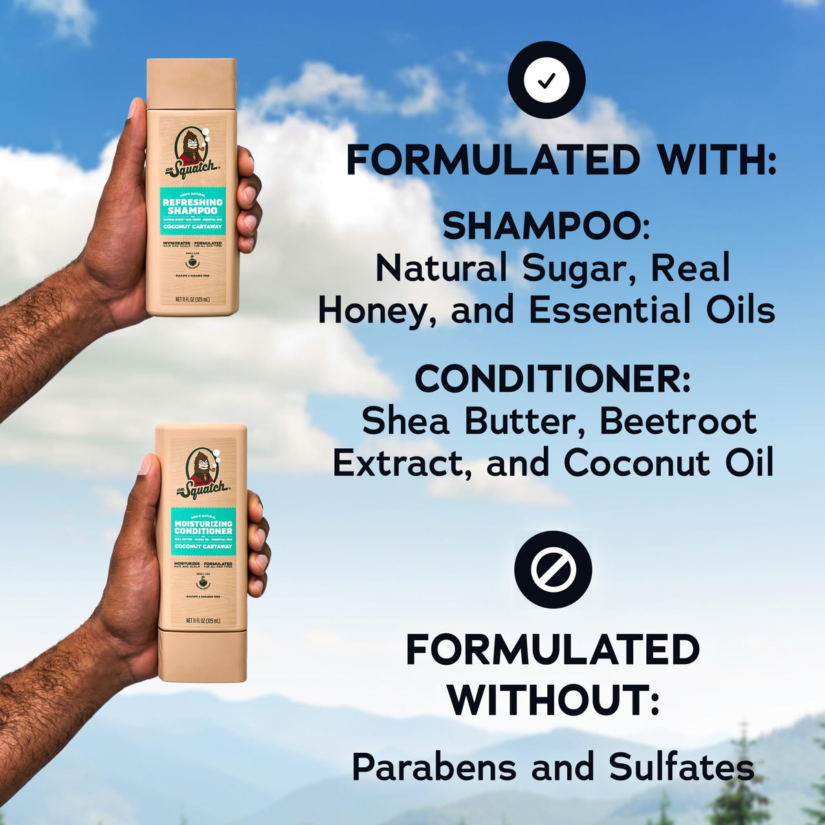 Dr. Squatch Men's Natural Shampoo and Conditioner Set packaging