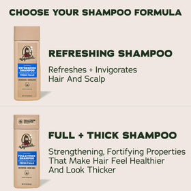 Dr. Squatch Men's Shampoo and Conditioner set on a bathroom shelf