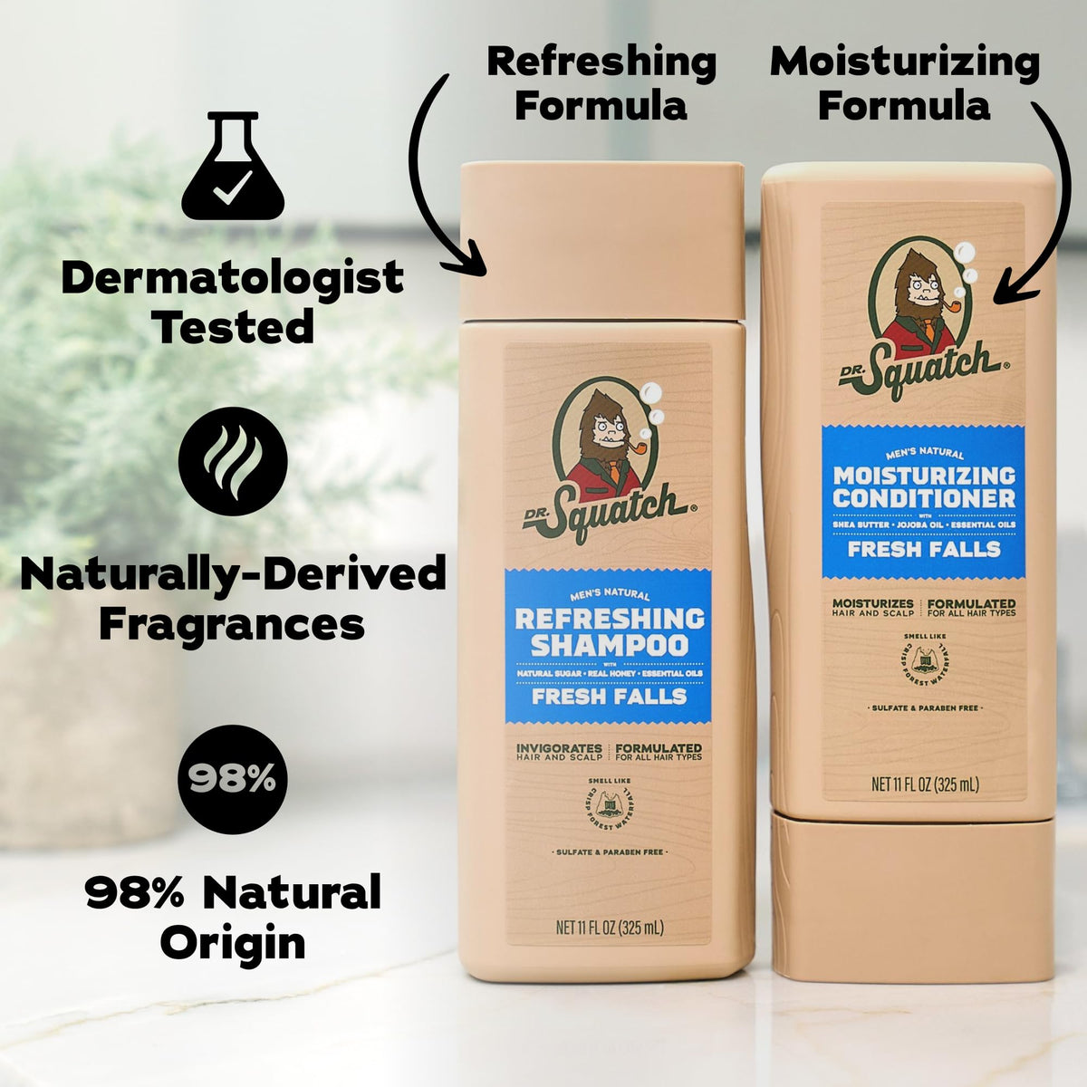 Dr. Squatch Men's Shampoo and Conditioner set with natural ingredients