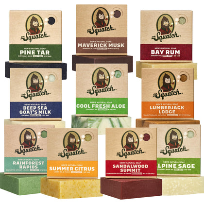 Dr. Squatch Natural Men's Bar Soap 10-Pack front view
